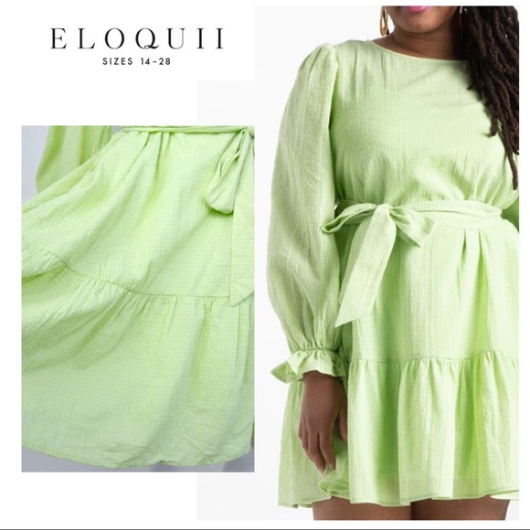 NWT Eloquii Textured Cotton Easy Day Dress in Butterfly - Picture 2 of 4